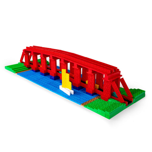 Bulk Dominoes Mixed Kinetic Planks of all colors bridge of red
