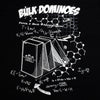 black shirt bulk dominoes tech logo front close up