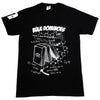 black shirt bulk dominoes tech logo front