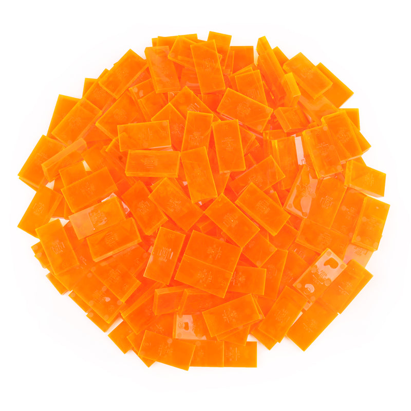 Clear neon orange bulk dominoes special