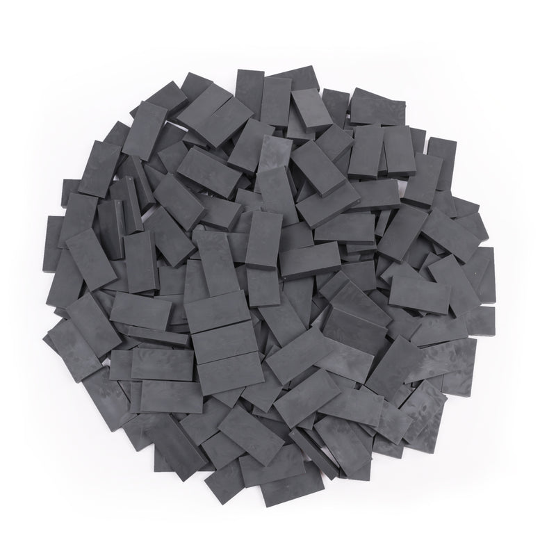 Dark grey bulk dominoes pile