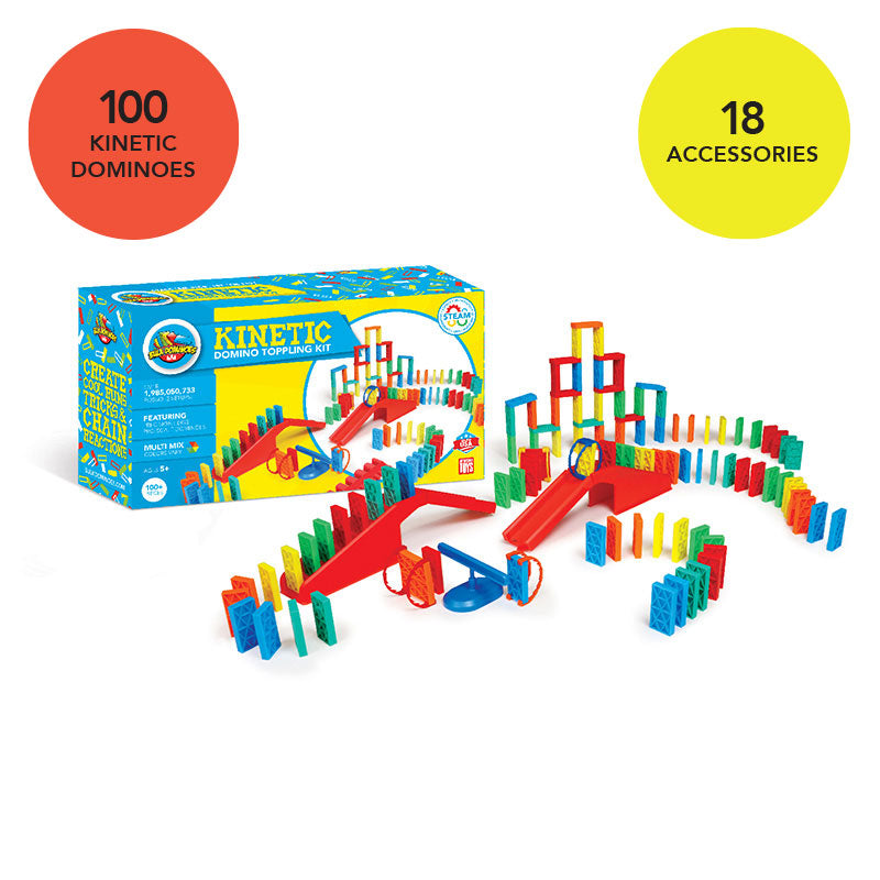 Kinetic Domino Toppling Kit with icons
