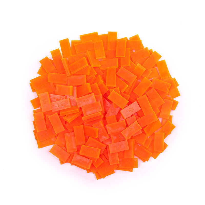 Bulk Dominoes Mini Clear neon orange