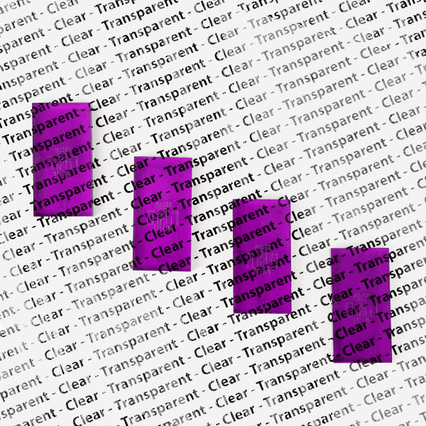 clear purple dominoes closeup pile