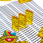 Clear honey clear yellow bulk dominoes closeup special