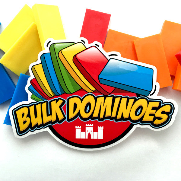 Bulk Dominoes Sticker with dominoes in the background